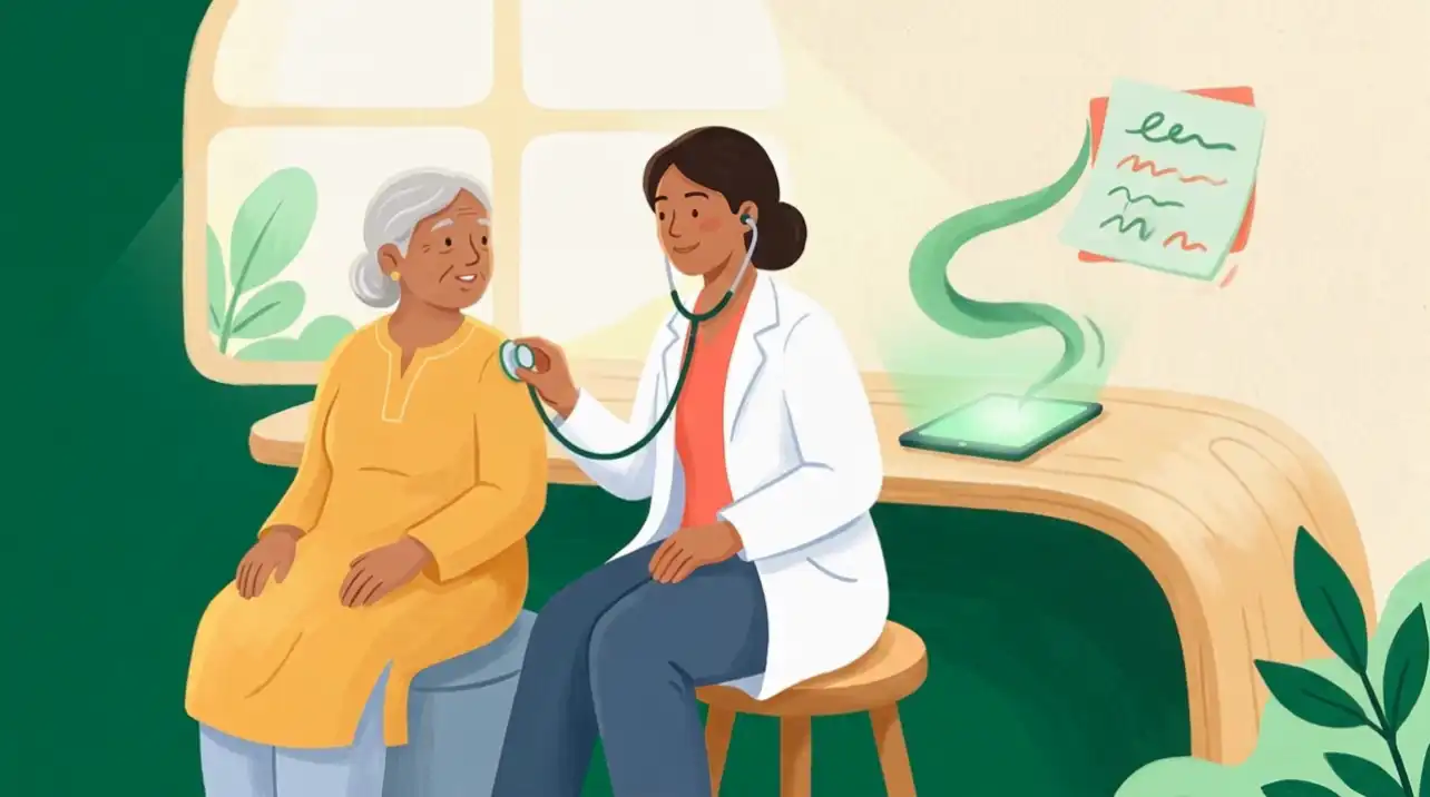 A doctor examines a patient while the note writes itself