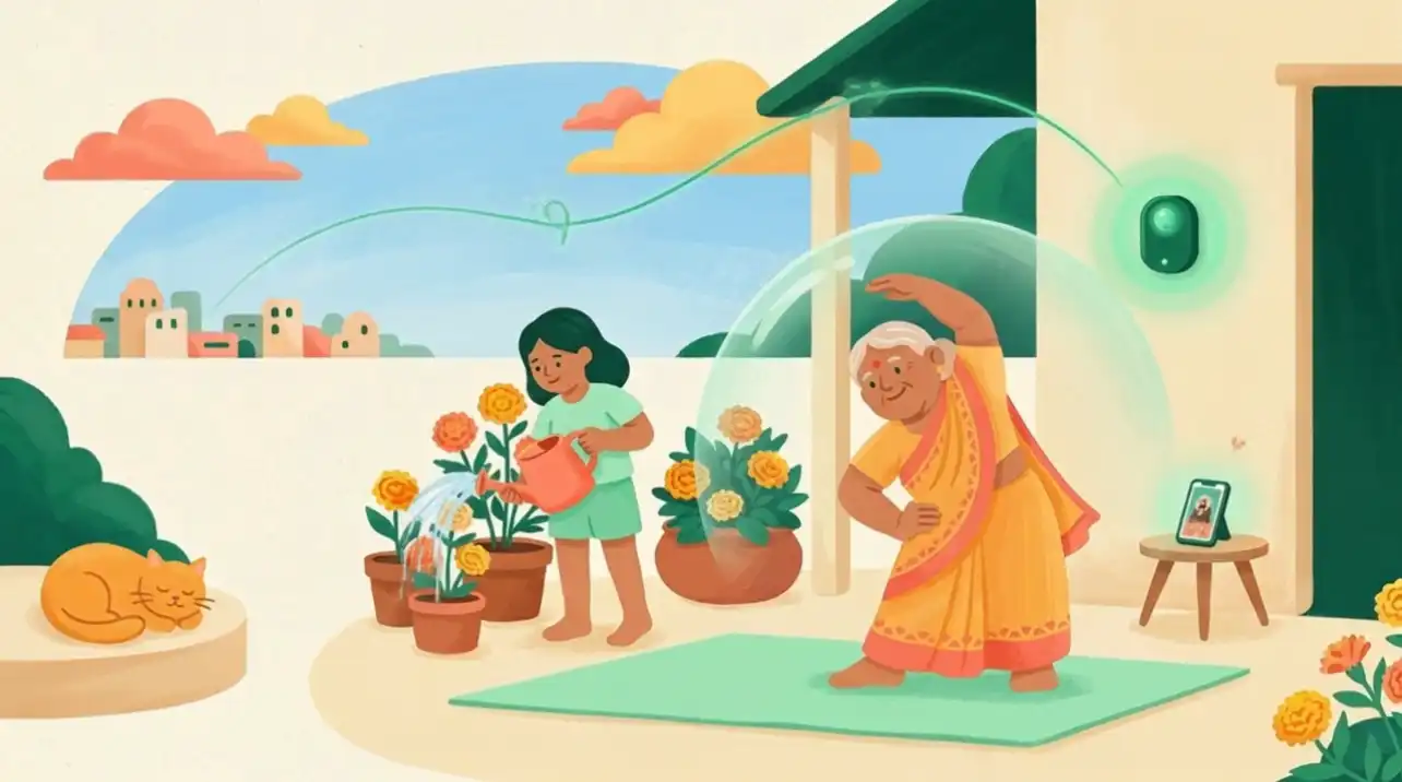 Screening reaching a sunlit village home, family kept in the loop